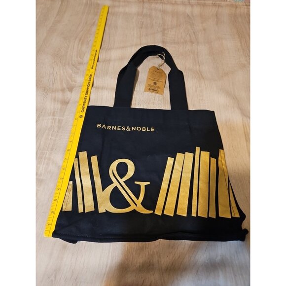 Barnes & Noble Black Gold Natural Book Canvas Reuseable Premium Cotton Tote Bag - Picture 5 of 6